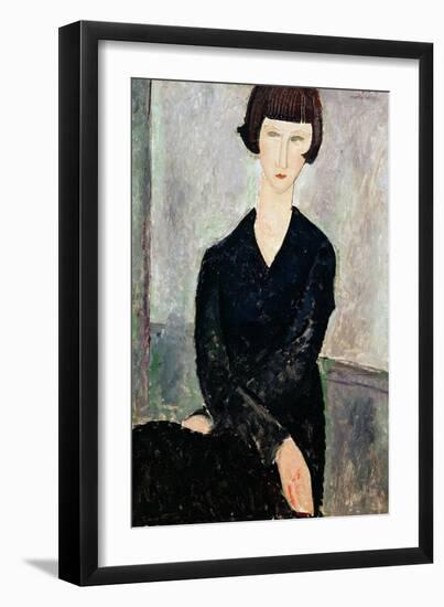 Woman in Black Dress-Amedeo Modigliani-Framed Giclee Print