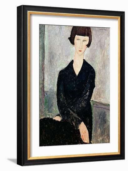 Woman in Black Dress-Amedeo Modigliani-Framed Giclee Print