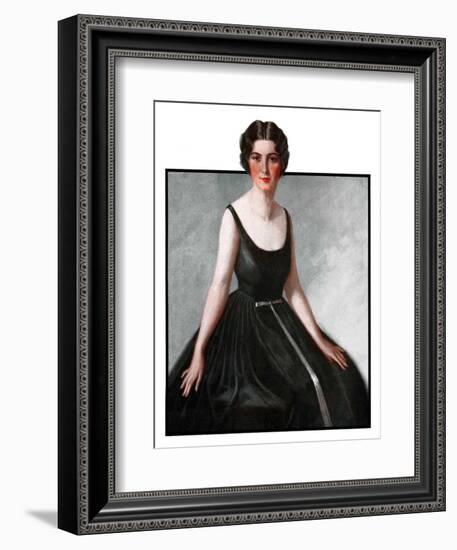 "Woman in Black Gown,"March 29, 1924-Henry Soulen-Framed Giclee Print