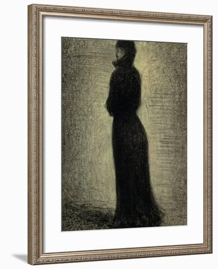 Woman in Black-Georges Seurat-Framed Giclee Print