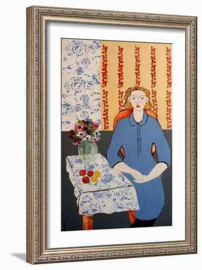 Woman in Blue Dress (After Matisse)-Susan Adams-Framed Giclee Print