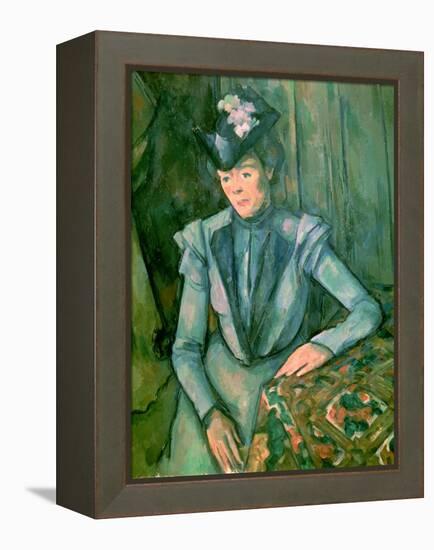 Woman in Blue (Madame Cezanne) 1900-02-Paul Cézanne-Framed Premier Image Canvas