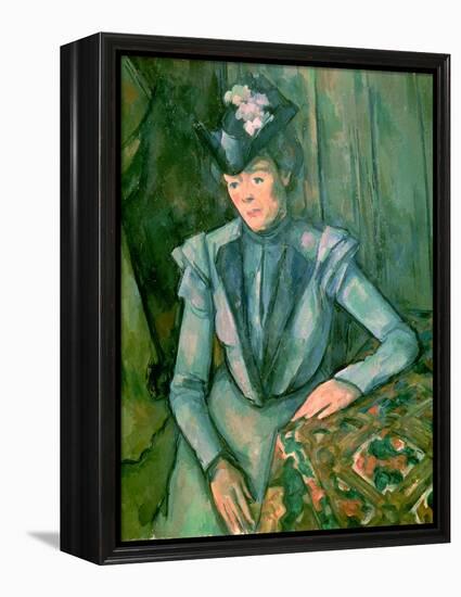 Woman in Blue (Madame Cezanne) 1900-02-Paul Cézanne-Framed Premier Image Canvas