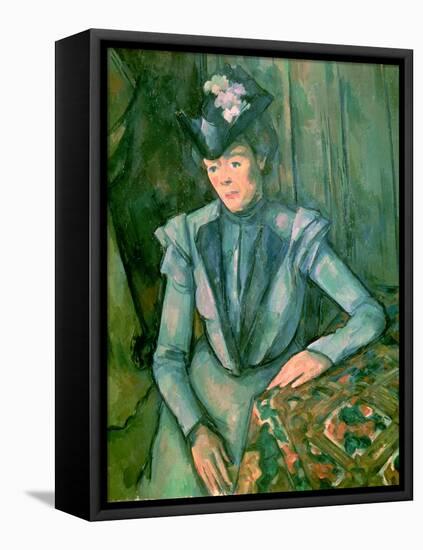 Woman in Blue (Madame Cezanne) 1900-02-Paul Cézanne-Framed Premier Image Canvas