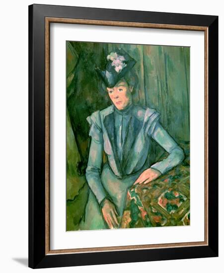 Woman in Blue (Madame Cezanne) 1900-02-Paul Cézanne-Framed Giclee Print