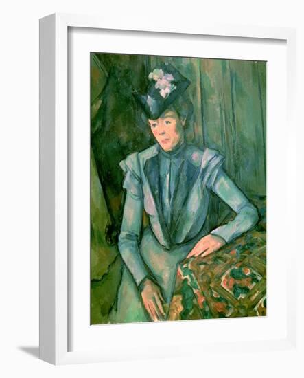 Woman in Blue (Madame Cezanne) 1900-02-Paul Cézanne-Framed Giclee Print