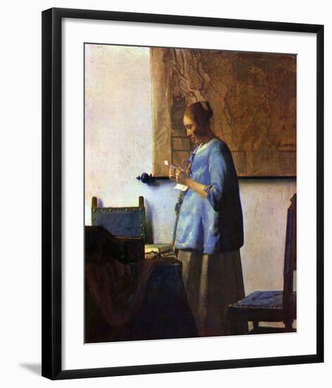 Woman in Blue Reading-Johannes Vermeer-Framed Giclee Print