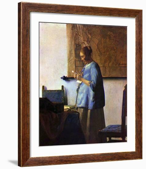 Woman in Blue Reading-Johannes Vermeer-Framed Giclee Print