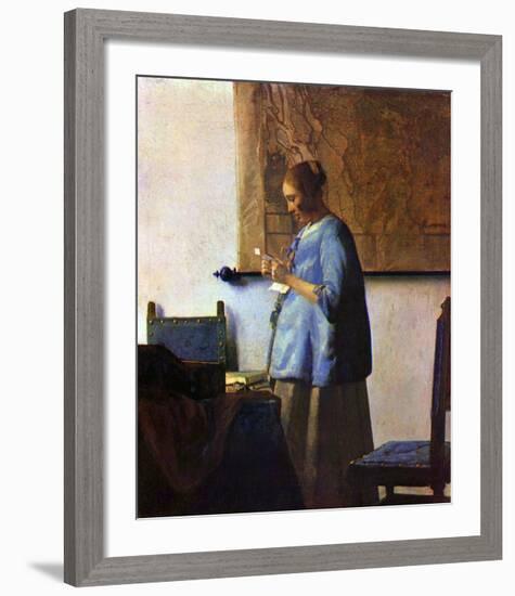 Woman in Blue Reading-Johannes Vermeer-Framed Giclee Print