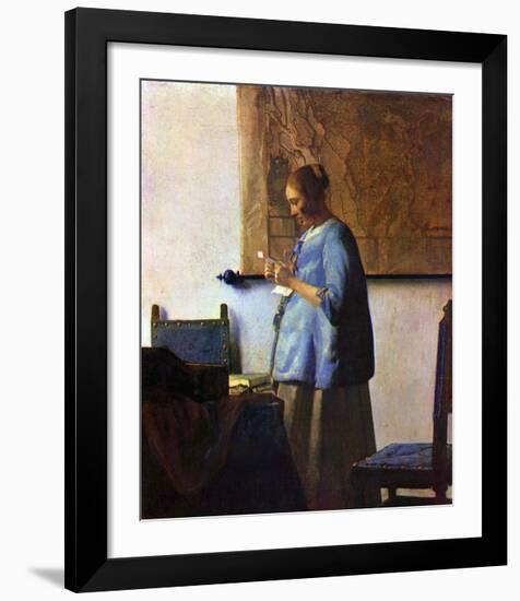 Woman in Blue Reading-Johannes Vermeer-Framed Giclee Print