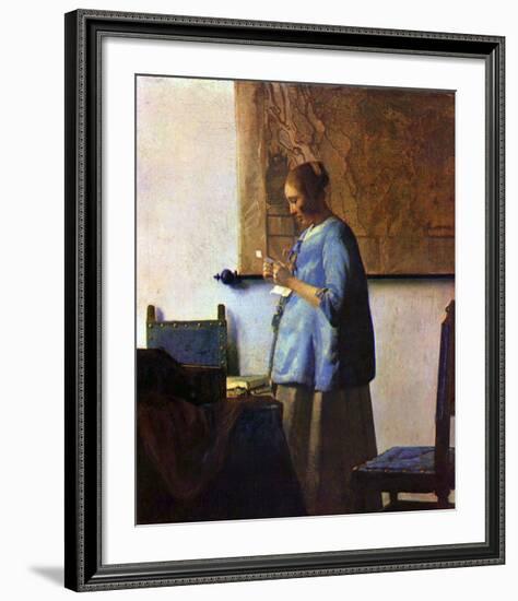 Woman in Blue Reading-Johannes Vermeer-Framed Giclee Print