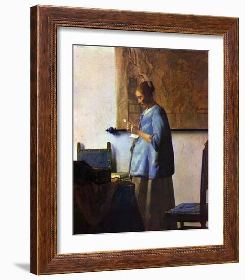 Woman in Blue Reading-Johannes Vermeer-Framed Giclee Print