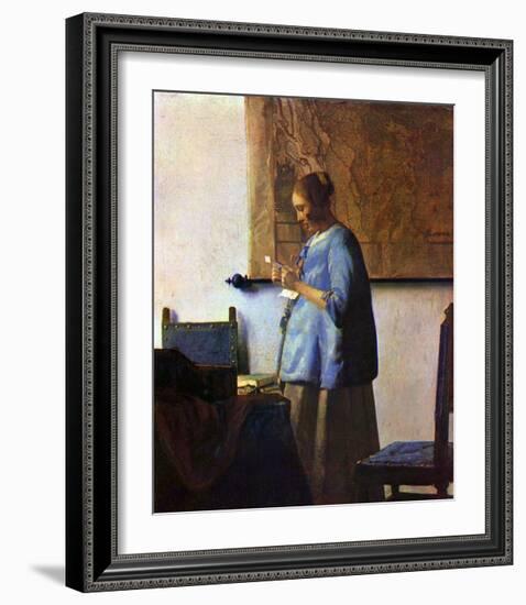 Woman in Blue Reading-Johannes Vermeer-Framed Giclee Print