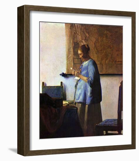 Woman in Blue Reading-Johannes Vermeer-Framed Giclee Print