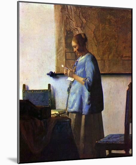 Woman in Blue Reading-Johannes Vermeer-Mounted Giclee Print