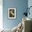 Woman in Blue Slip-null-Framed Art Print displayed on a wall