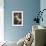 Woman in Blue Slip-null-Framed Art Print displayed on a wall