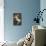 Woman in Blue Slip-null-Mounted Art Print displayed on a wall