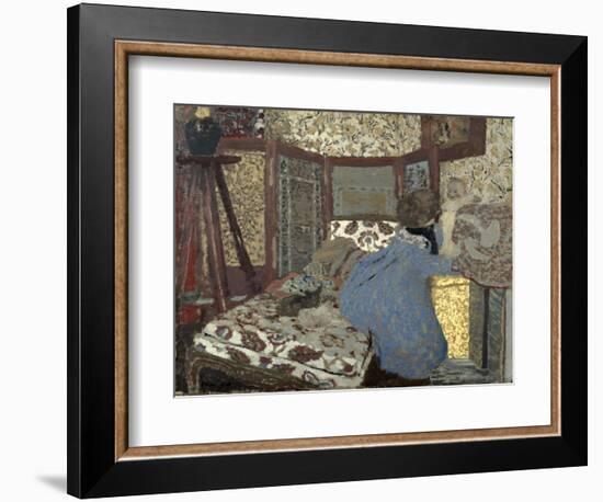 Woman in Blue with a Child, C.1899-Edouard Vuillard-Framed Giclee Print