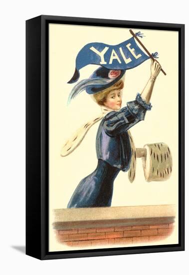 Woman in Blue with Yale Pennant-null-Framed Stretched Canvas