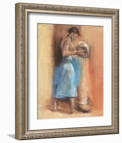 Woman in Blue-Talantbek Chekirov-Framed Art Print