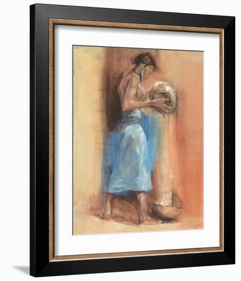 Woman in Blue-Talantbek Chekirov-Framed Art Print