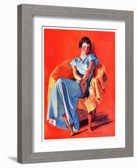 "Woman in Chair,"September 1, 1934-F. Sands Brunner-Framed Giclee Print
