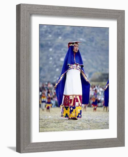 Woman in Costume for Inti Raimi Festival of the Incas, Cusco, Peru-Jim Zuckerman-Framed Photographic Print