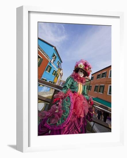 Woman in Costume For the Annual Carnival Festival, Burano Island, Venice, Italy-Jim Zuckerman-Framed Photographic Print