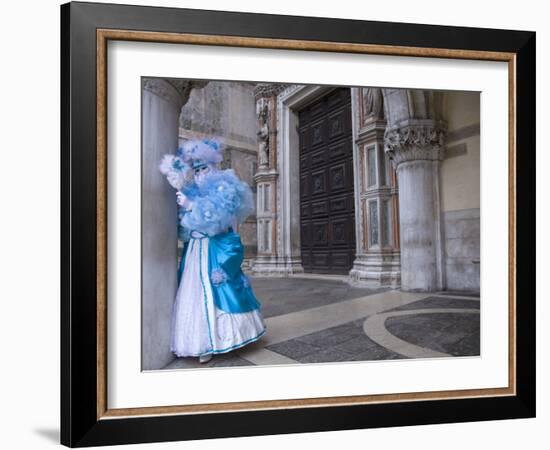 Woman in Costume For the Annual Carnival Festival, Burano Island, Venice, Italy-Jim Zuckerman-Framed Photographic Print