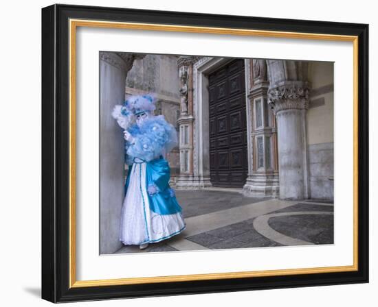 Woman in Costume For the Annual Carnival Festival, Burano Island, Venice, Italy-Jim Zuckerman-Framed Photographic Print