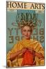 Woman In Curlers Knits-null-Mounted Art Print