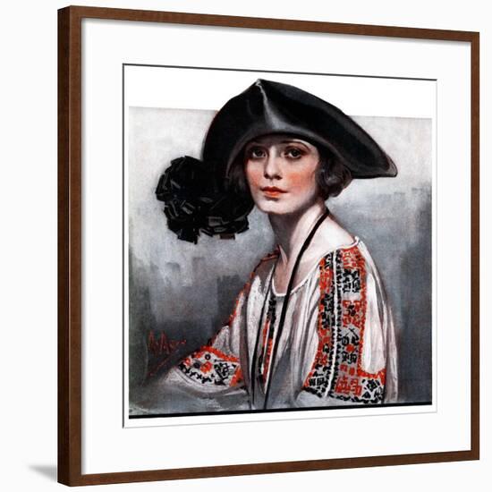 "Woman in Embroidered Blouse,"May 5, 1923-Neysa Mcmein-Framed Giclee Print