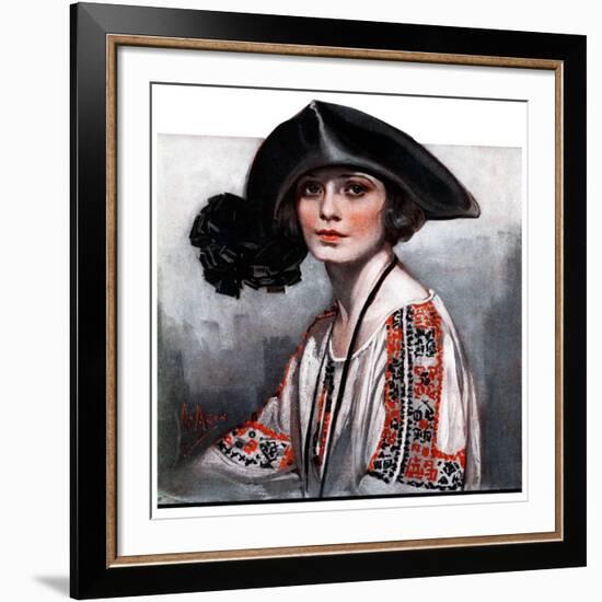 "Woman in Embroidered Blouse,"May 5, 1923-Neysa Mcmein-Framed Giclee Print