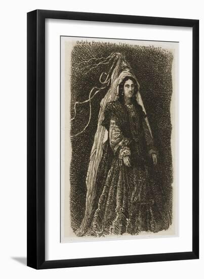 Woman in Fantastic Medieval Costume-Rodolphe Bresdin-Framed Giclee Print