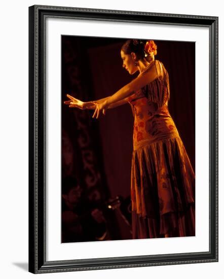 Woman in Flamenco Dress at Feria de Abril, Sevilla, Spain-Merrill Images-Framed Photographic Print