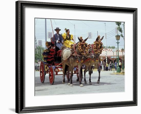 Woman in Flamenco Dress in Parade at Feria de Abril, Sevilla, Spain-Merrill Images-Framed Photographic Print
