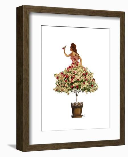 Woman in Floral Dress-Fab Funky-Framed Art Print