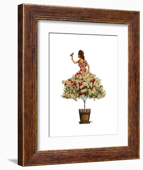 Woman in Floral Dress-Fab Funky-Framed Art Print