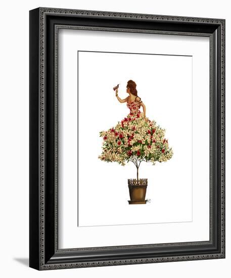 Woman in Floral Dress-Fab Funky-Framed Art Print