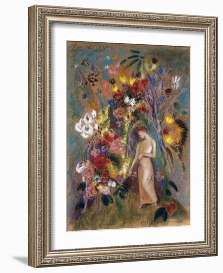 Woman in Flowers, 1904-Odilon Redon-Framed Giclee Print