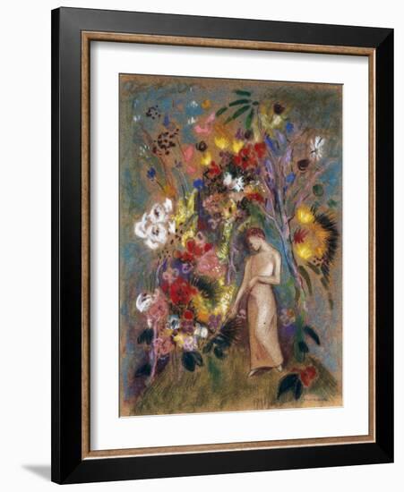 Woman in Flowers, 1904-Odilon Redon-Framed Giclee Print