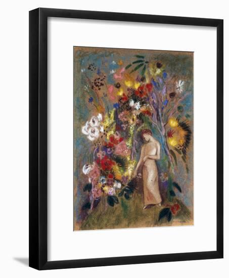 Woman in Flowers, 1904-Odilon Redon-Framed Giclee Print