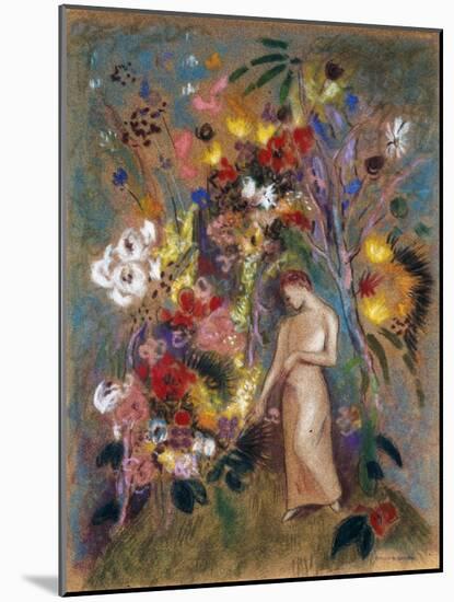 Woman in Flowers, 1904-Odilon Redon-Mounted Giclee Print