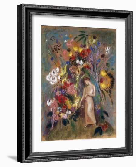 Woman in Flowers, 1904-Odilon Redon-Framed Giclee Print