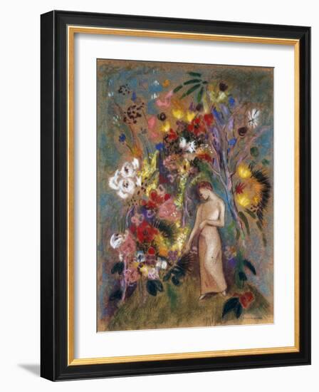 Woman in Flowers, 1904-Odilon Redon-Framed Giclee Print