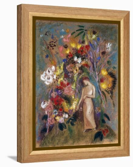 Woman in Flowers, 1904-Odilon Redon-Framed Premier Image Canvas