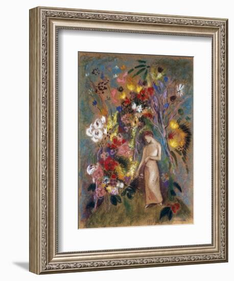 Woman in Flowers, 1904-Odilon Redon-Framed Giclee Print