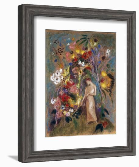 Woman in Flowers, 1904-Odilon Redon-Framed Giclee Print