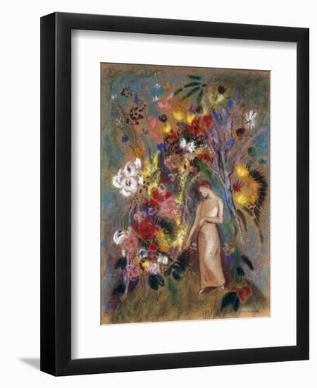 Woman in Flowers, 1904-Odilon Redon-Framed Giclee Print